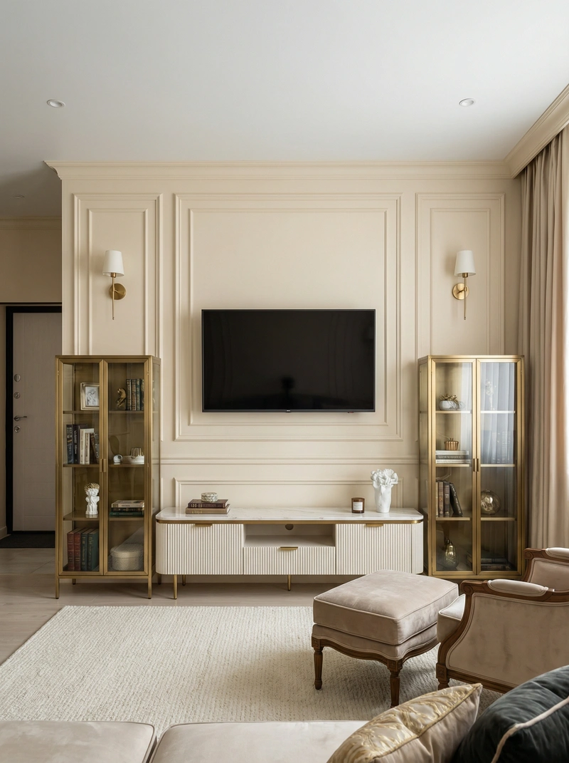 Дизайн интерьера в стиле Классика — Гостиная от нейросети RoomGPT