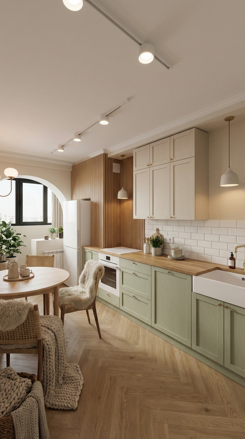 Дизайн интерьера в стиле Хюгге — Кухня от нейросети RoomGPT