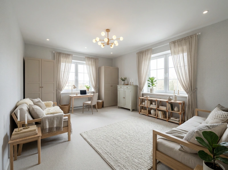 Дизайн интерьера в стиле Хюгге — Гостиная от нейросети RoomGPT