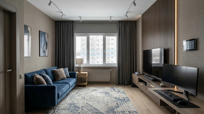 Дизайн гостиной в стиле Контемпорари — фото интерьера от нейросети RoomGPT