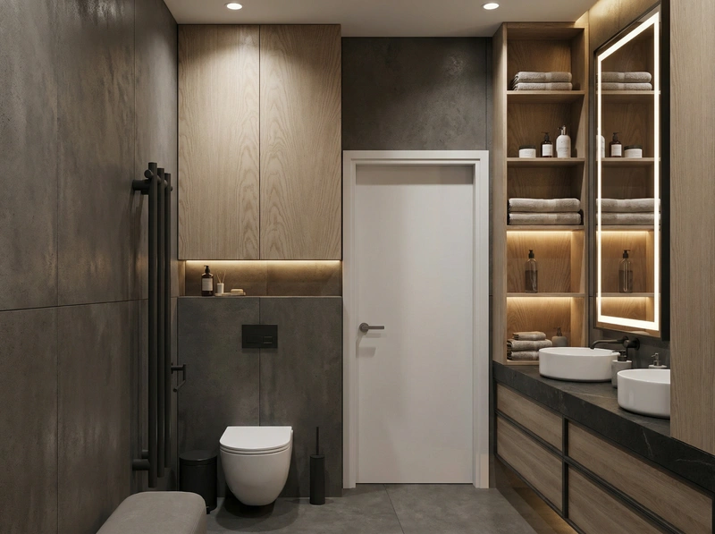 Дизайн интерьера в стиле Контемпорари — Ванная от нейросети RoomGPT