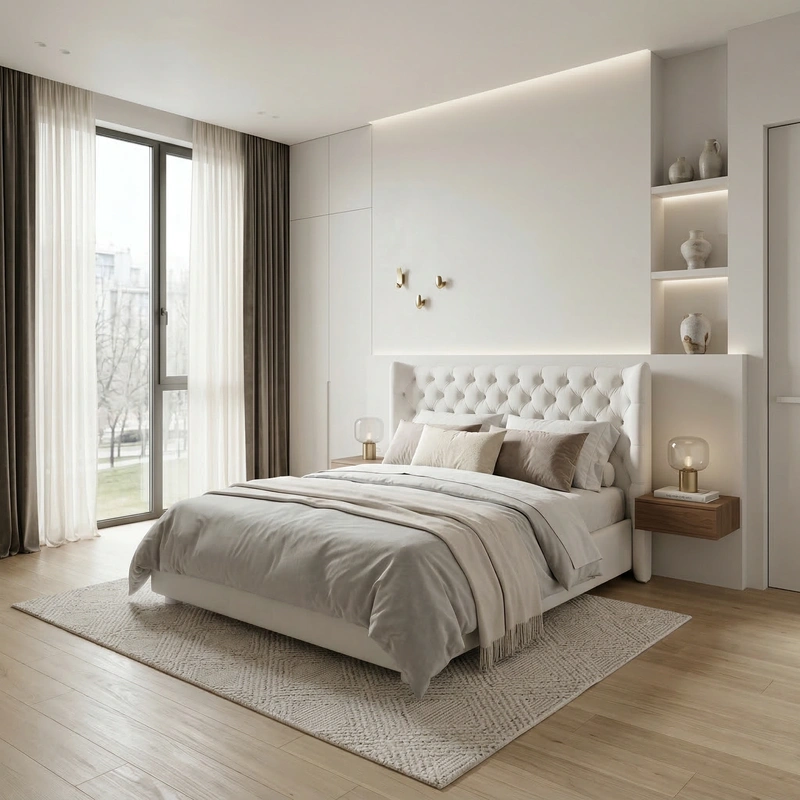 Дизайн интерьера в стиле Минимализм — Спальня от нейросети RoomGPT