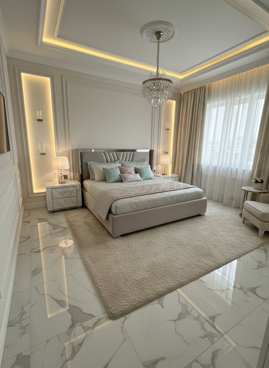 Дизайн спальни в стиле Классика — фото интерьера от нейросети RoomGPT