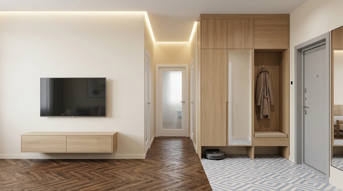 Дизайн интерьера в стиле Минимализм — Гостиная от нейросети RoomGPT