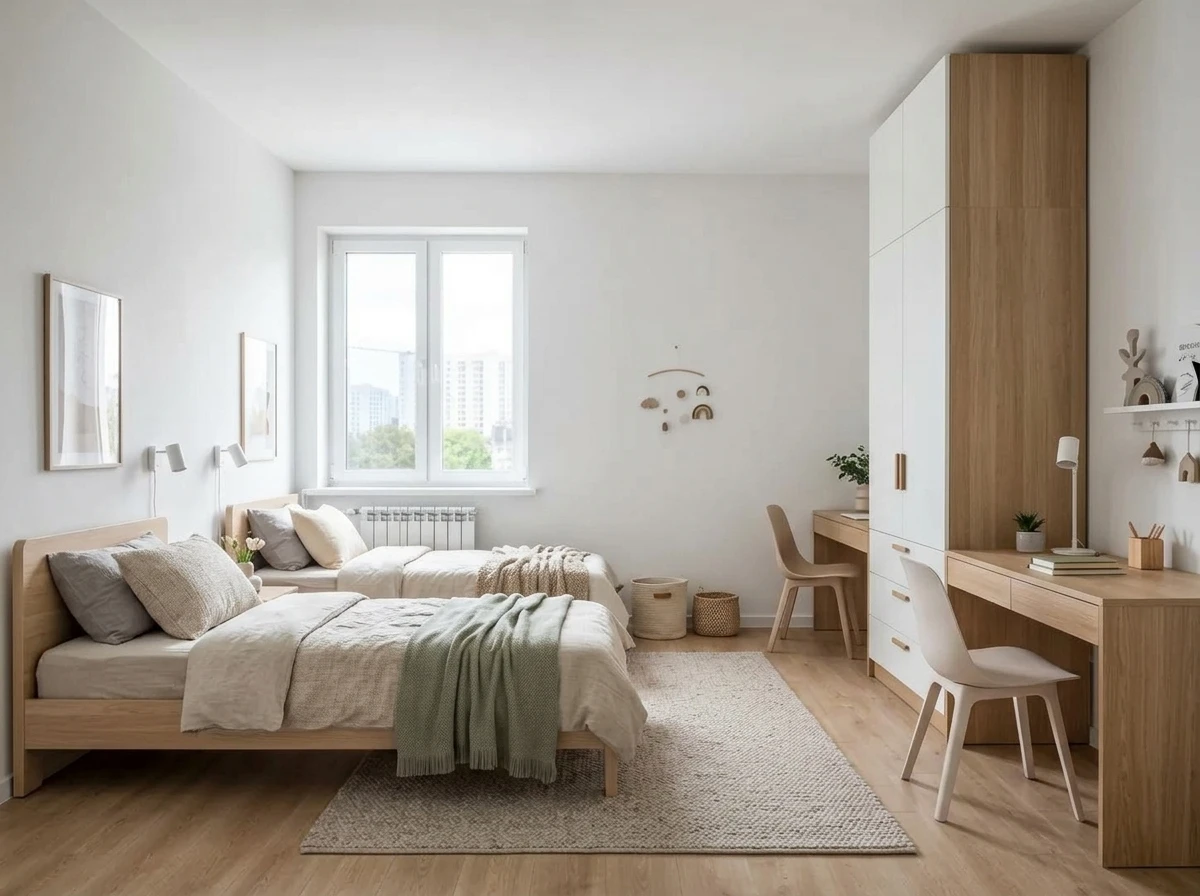 Дизайн детской в стиле Сканди — фото интерьера от нейросети RoomGPT