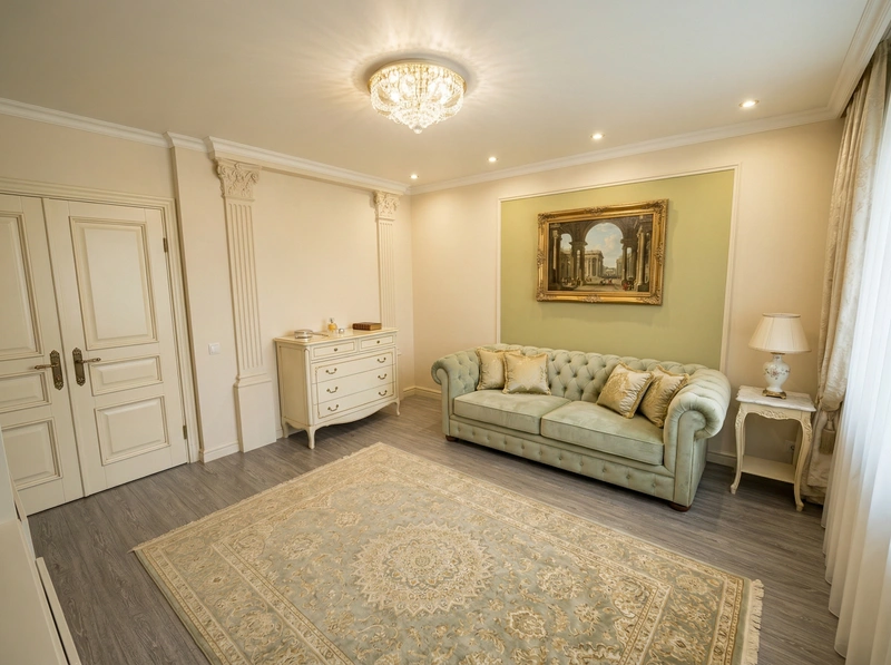 Дизайн спальни в стиле Классика — фото интерьера от нейросети RoomGPT