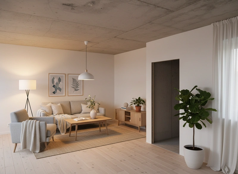 Дизайн интерьера в стиле Хюгге — Гостиная от нейросети RoomGPT