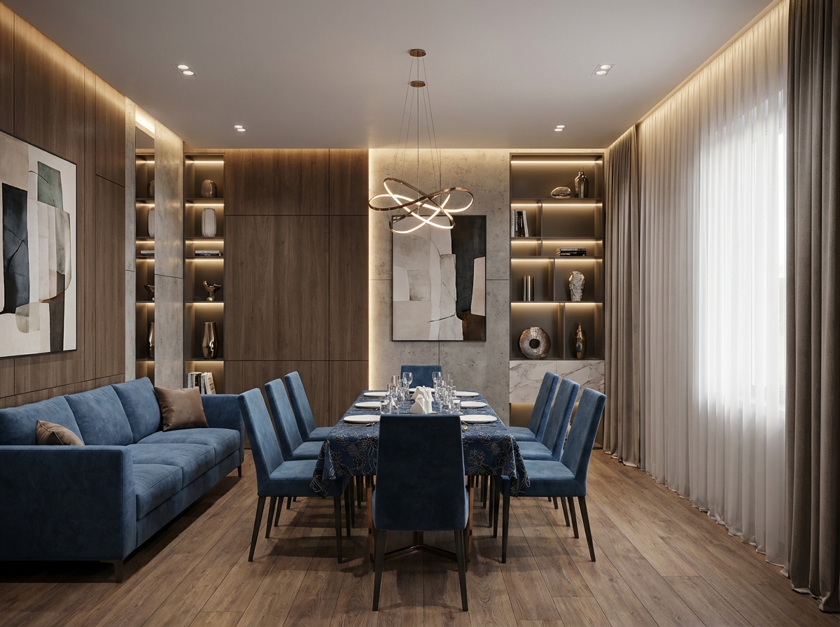 Дизайн гостиной в стиле Контемпорари — фото интерьера от нейросети RoomGPT