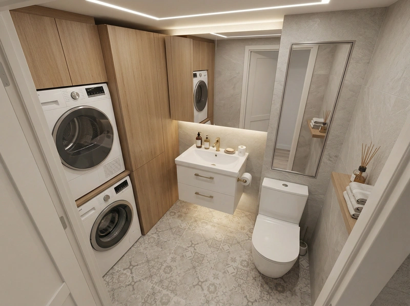 Дизайн ванной в стиле Контемпорари — фото интерьера от нейросети RoomGPT