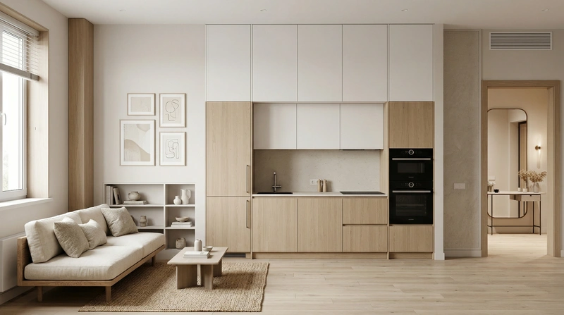 Дизайн гостиной в стиле Сканди — фото интерьера от нейросети RoomGPT