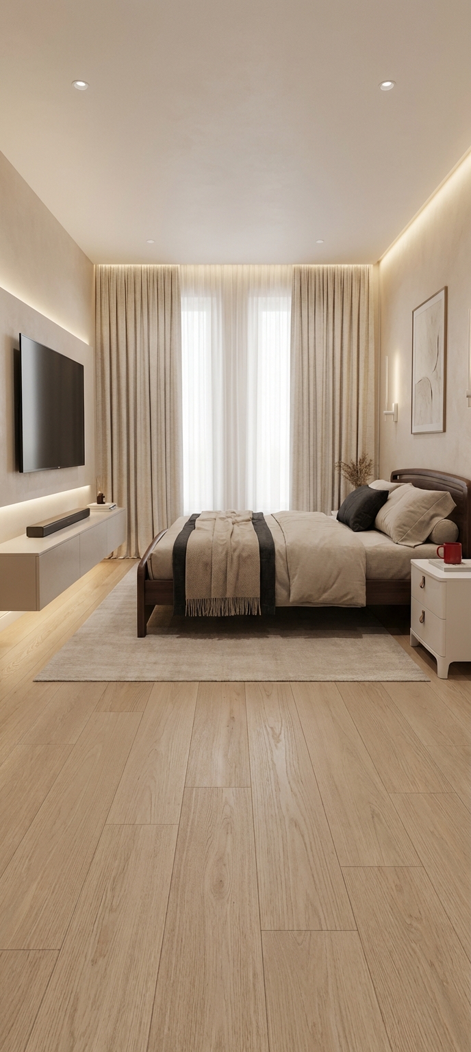 Дизайн спальни в стиле Минимализм — фото интерьера от нейросети RoomGPT