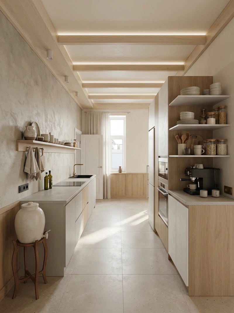 Дизайн кухни в стиле Сканди — фото интерьера от нейросети RoomGPT