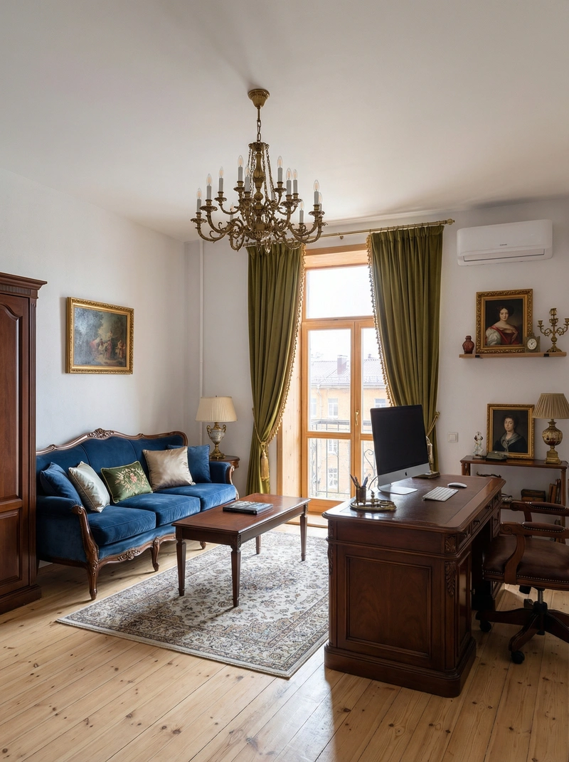 Дизайн интерьера в стиле Классика — Гостиная от нейросети RoomGPT