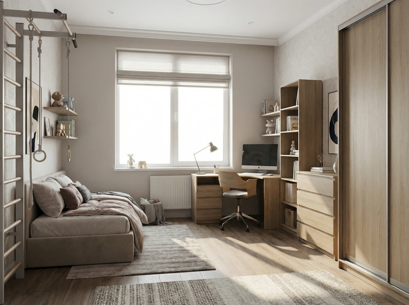 Дизайн интерьера в стиле Контемпорари — Детская от нейросети RoomGPT