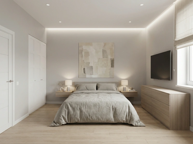 Дизайн спальни в стиле Минимализм — фото интерьера от нейросети RoomGPT