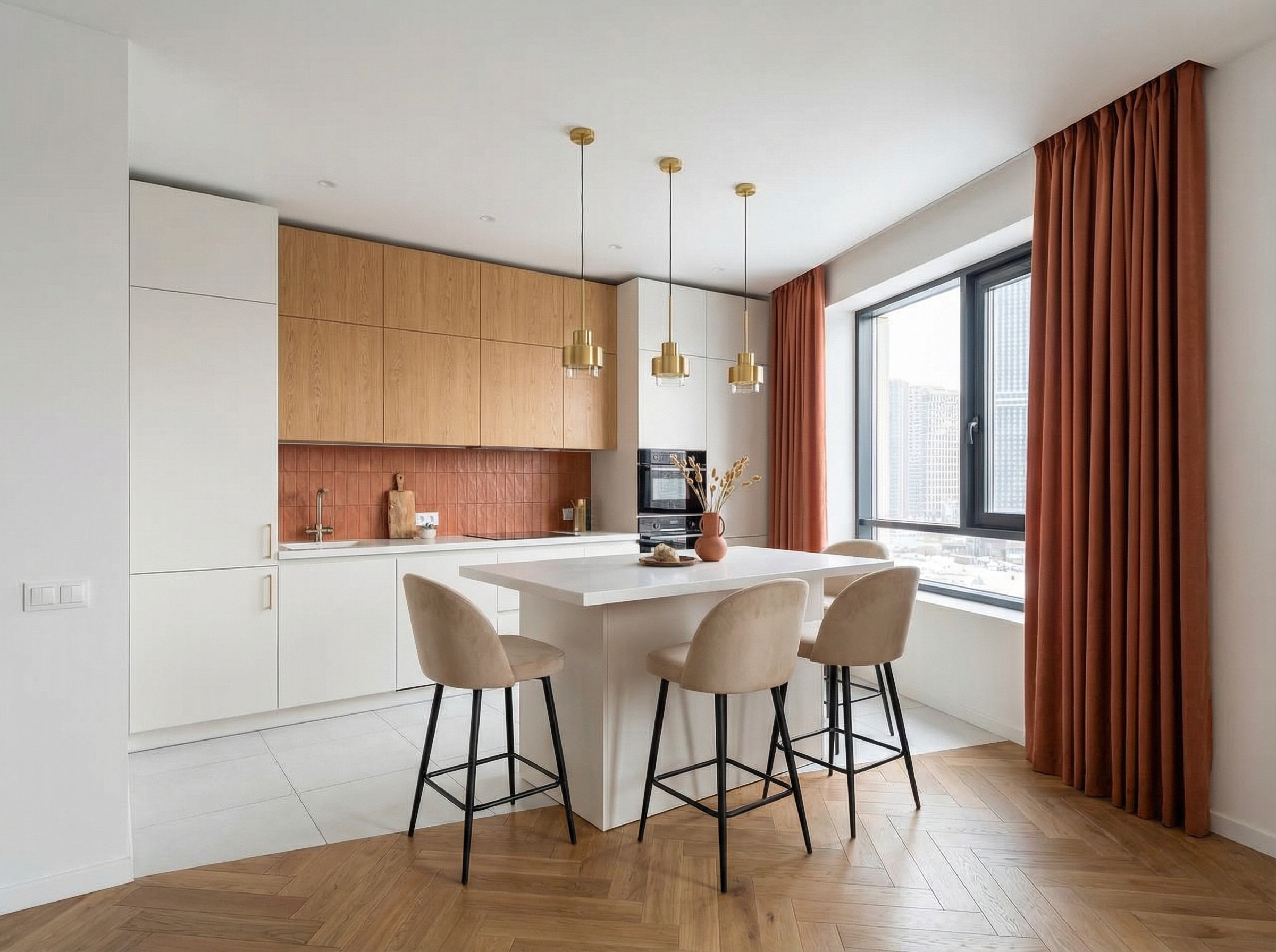 Дизайн кухни в стиле Контемпорари — фото интерьера от нейросети RoomGPT