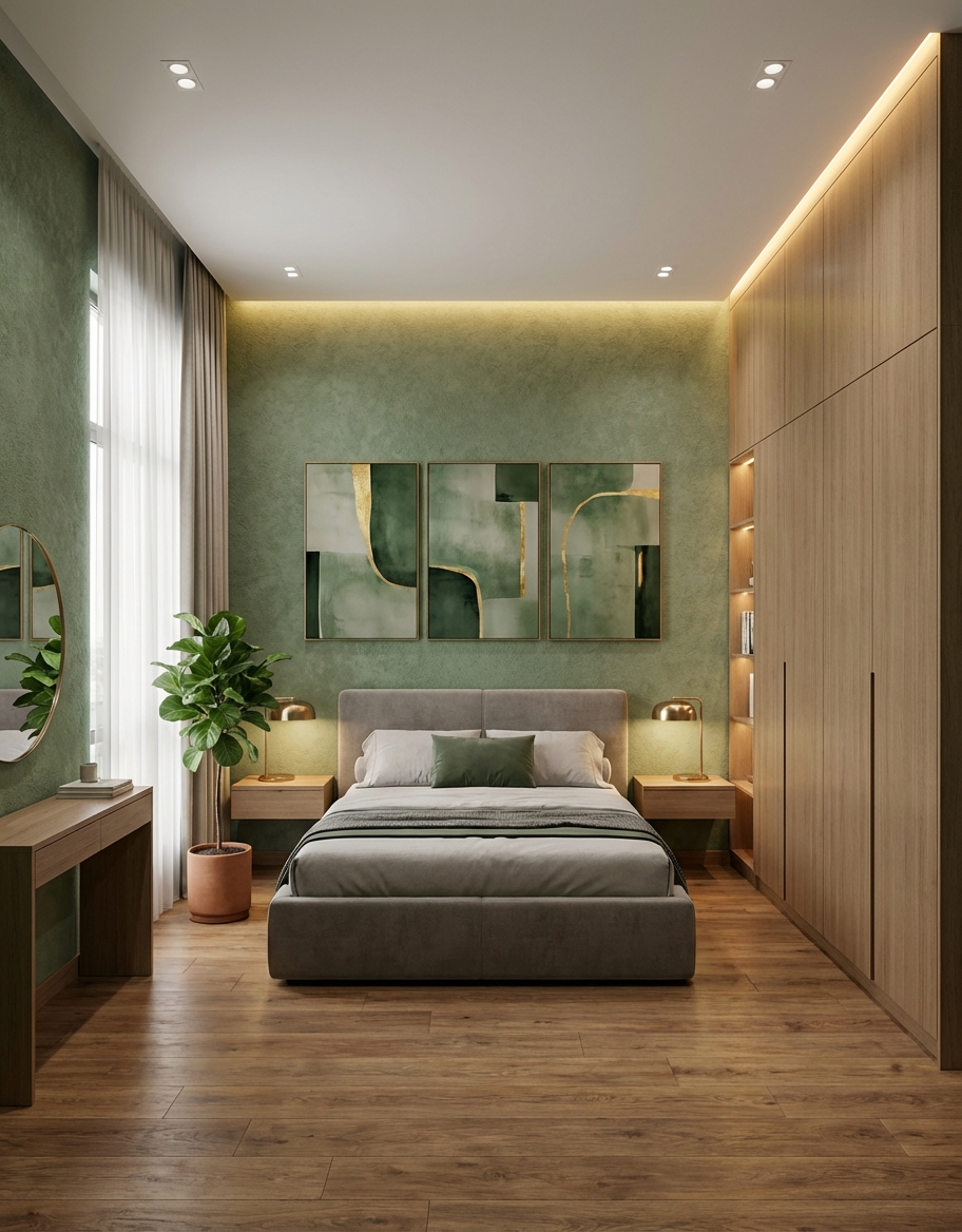 Дизайн спальни в стиле Минимализм — фото интерьера от нейросети RoomGPT