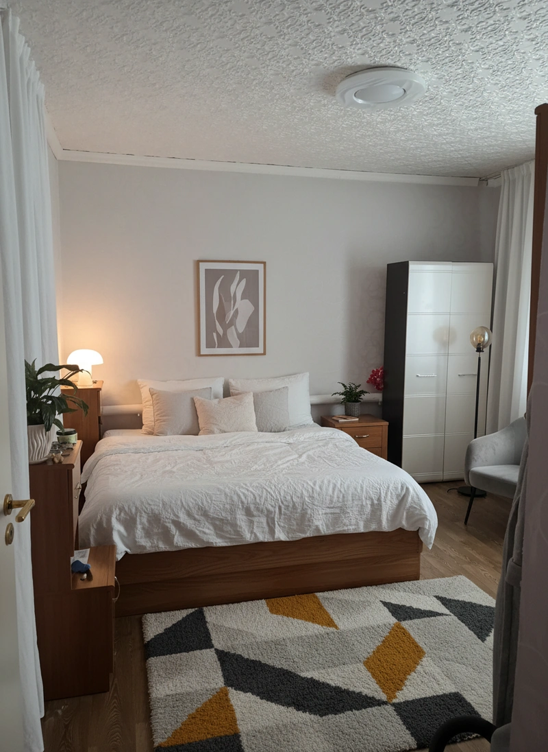 Дизайн интерьера в стиле Сканди — Спальня от нейросети RoomGPT