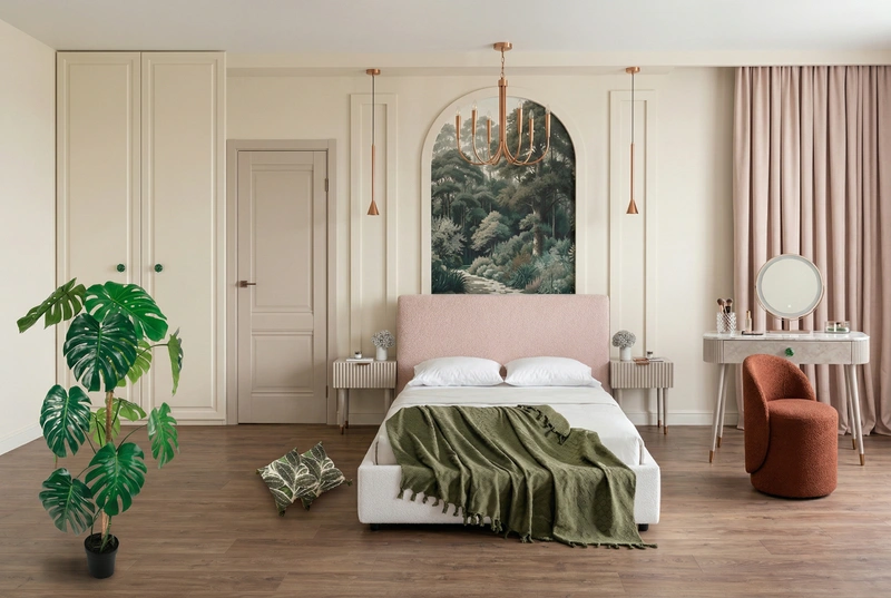 Дизайн спальни в стиле Без стиля — фото интерьера от нейросети RoomGPT