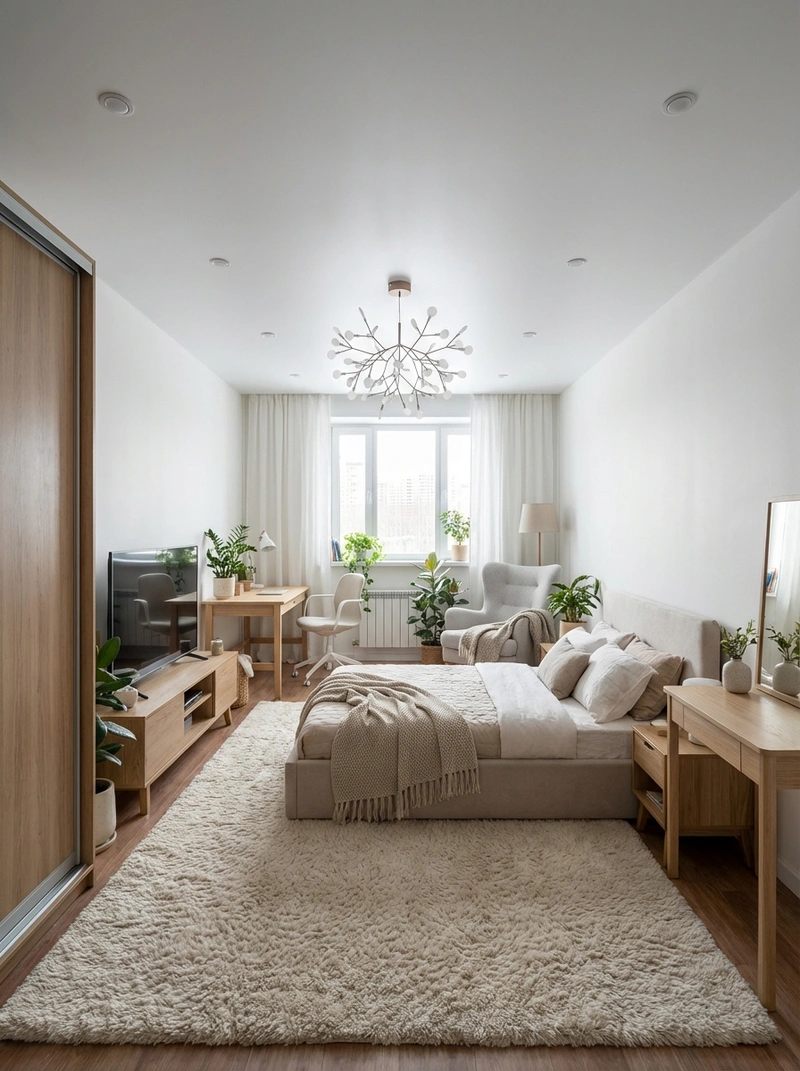 Дизайн интерьера в стиле Хюгге — Спальня от нейросети RoomGPT