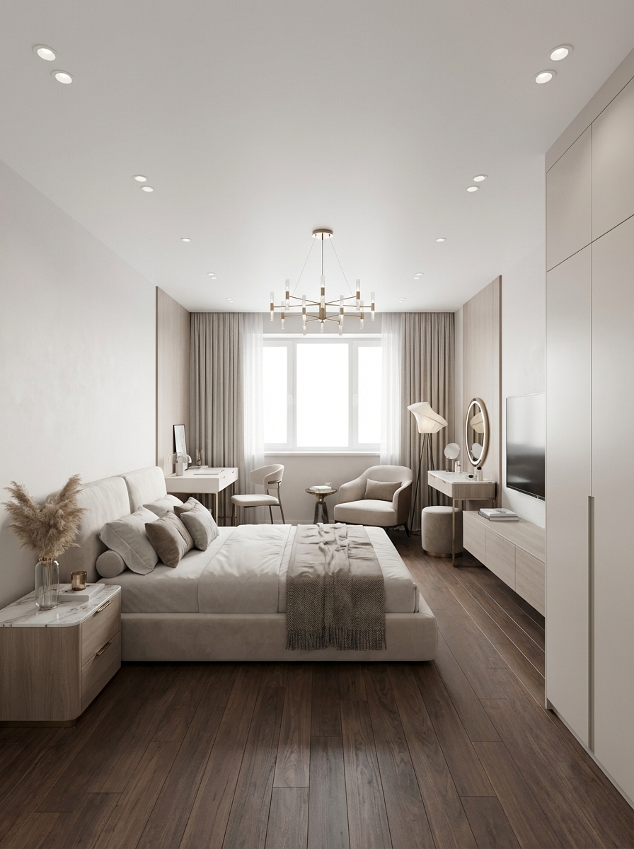 Дизайн спальни в стиле Минимализм — фото интерьера от нейросети RoomGPT
