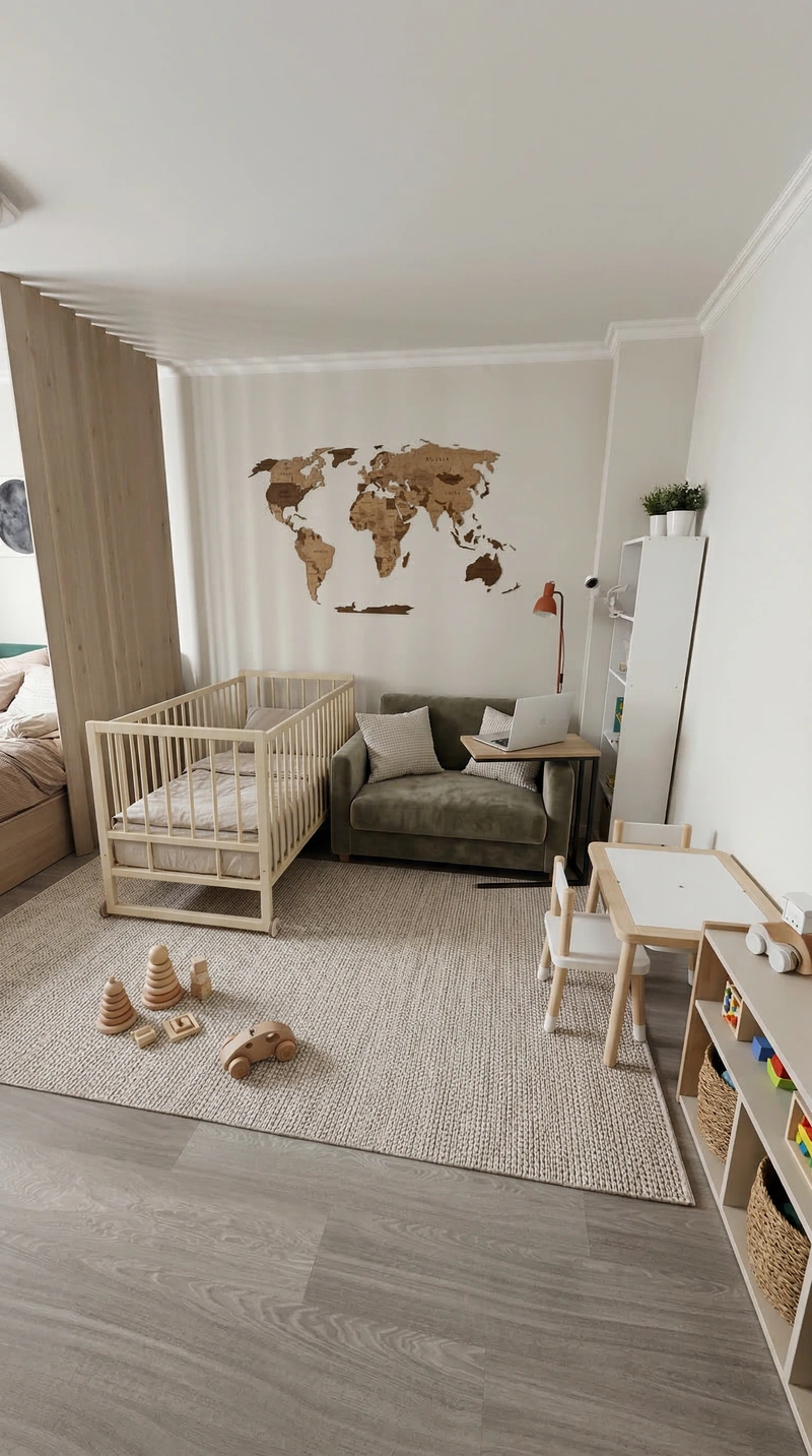 Дизайн детской в стиле Минимализм — фото интерьера от нейросети RoomGPT