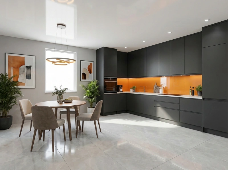 Дизайн интерьера в стиле Контемпорари — Кухня от нейросети RoomGPT