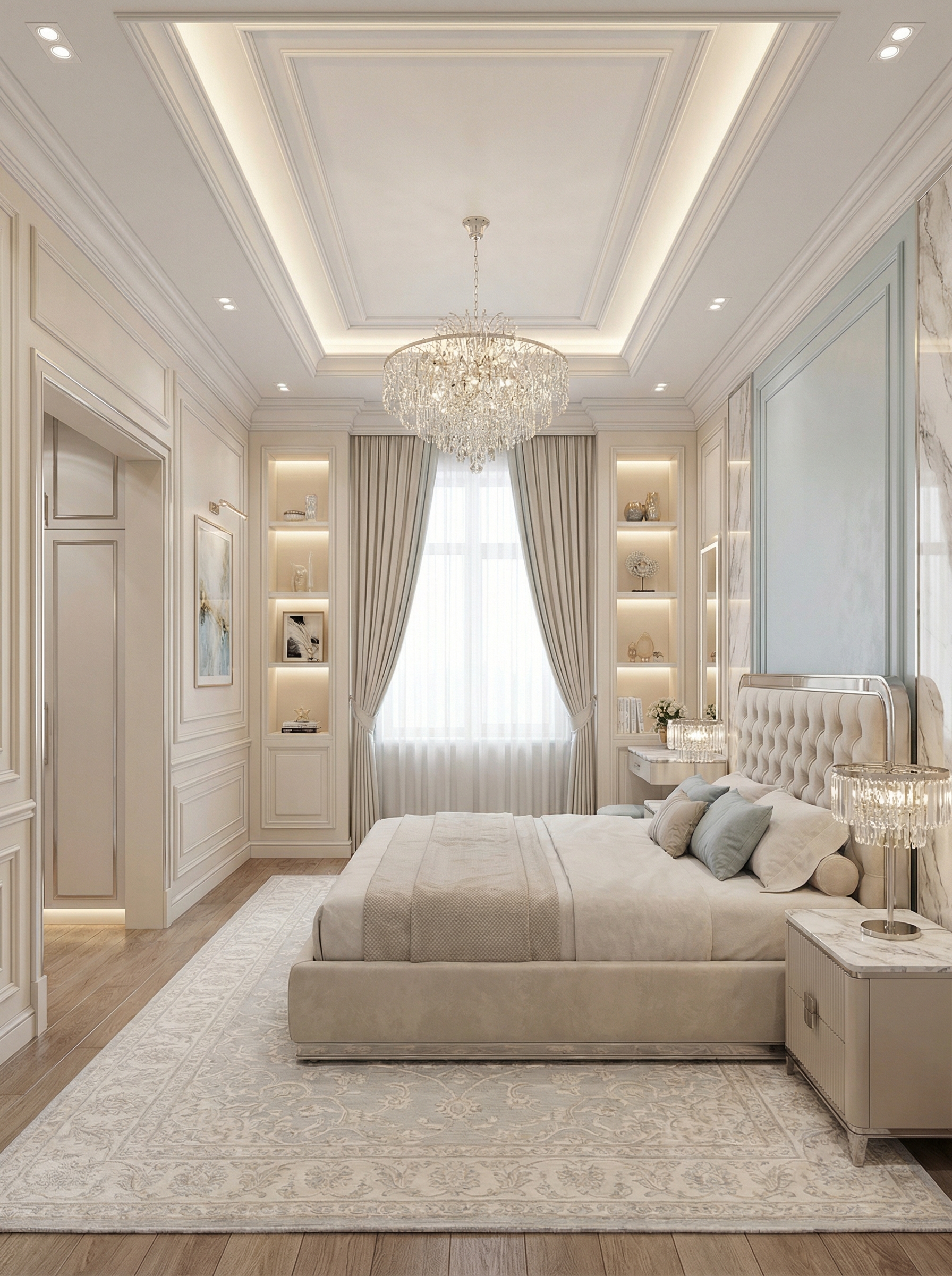 Дизайн спальни в стиле Классика — фото интерьера от нейросети RoomGPT