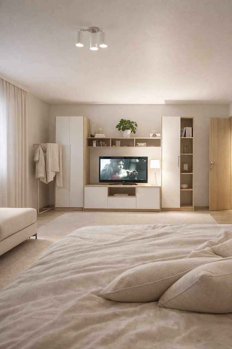 Дизайн спальни в стиле Минимализм — фото интерьера от нейросети RoomGPT