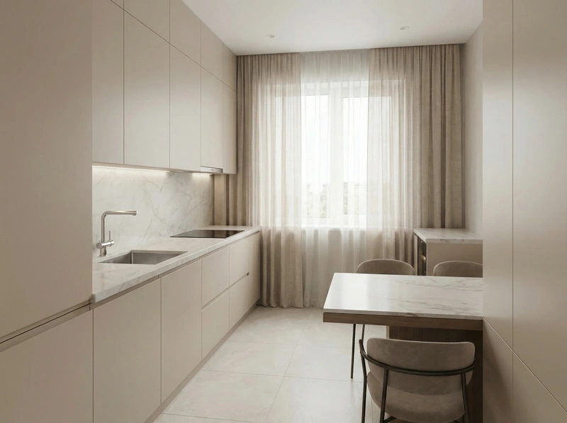 Дизайн интерьера в стиле Минимализм — Кухня от нейросети RoomGPT