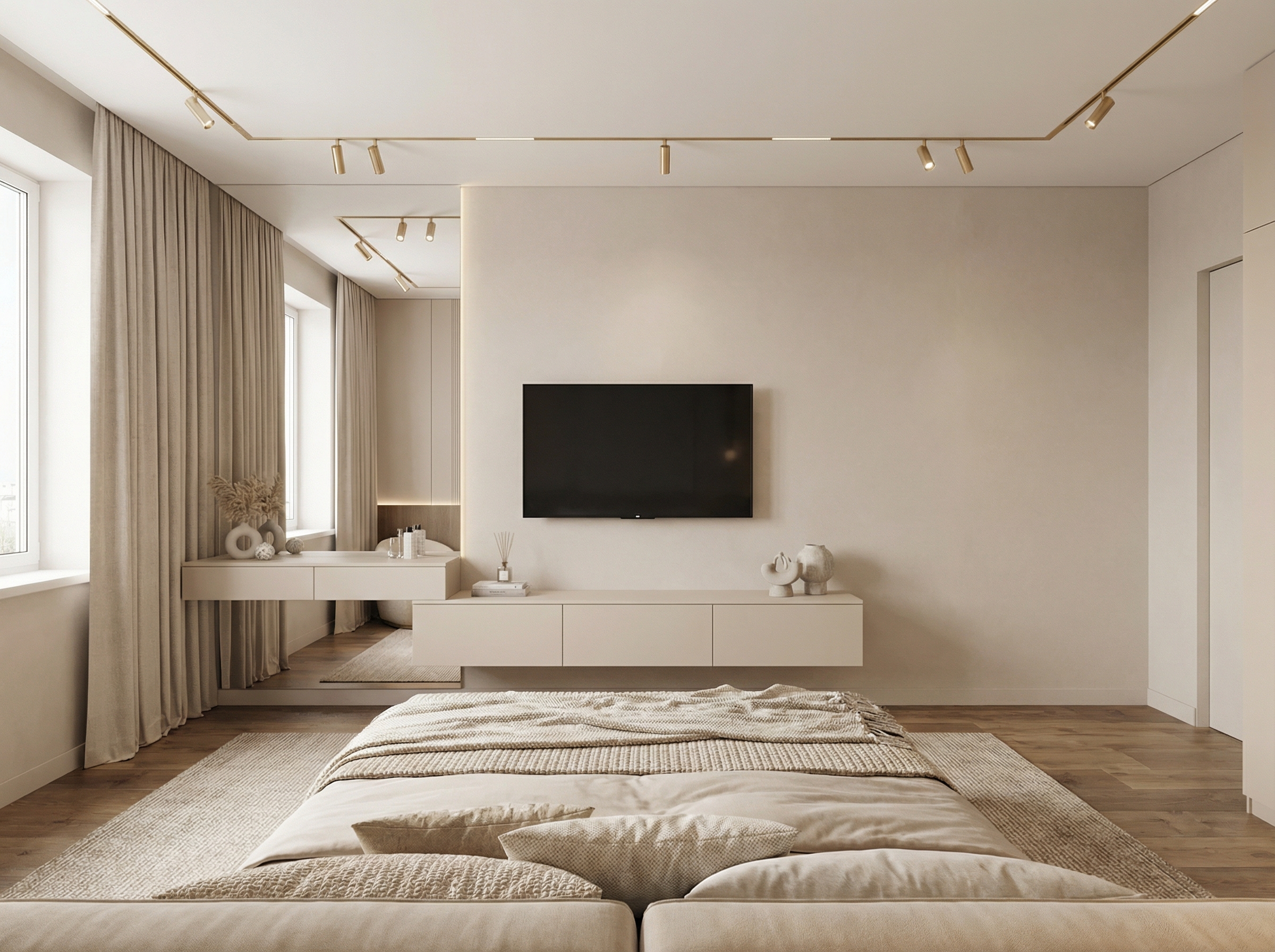 Дизайн спальни в стиле Минимализм — фото интерьера от нейросети RoomGPT