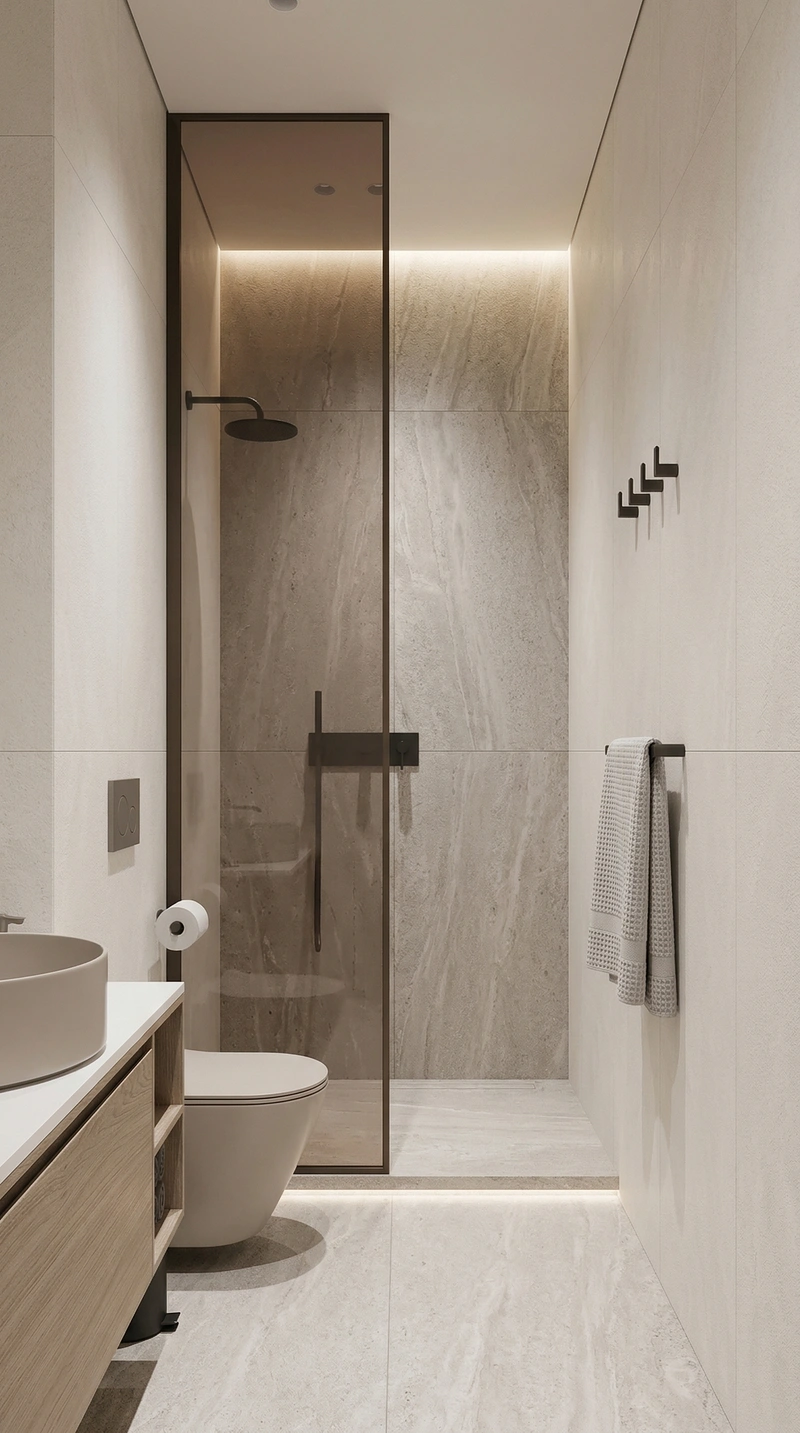 Дизайн ванной в стиле Минимализм — фото интерьера от нейросети RoomGPT