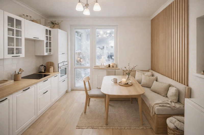 Дизайн интерьера в стиле Хюгге — Кухня от нейросети RoomGPT