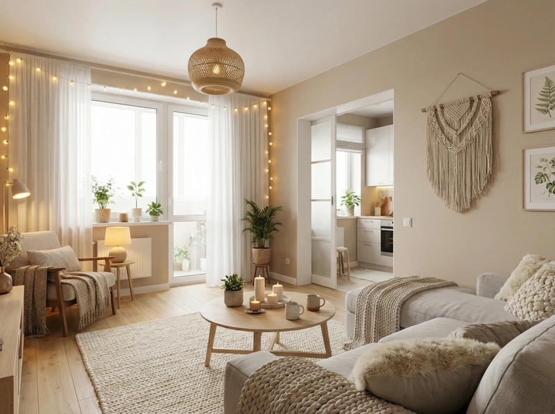 Дизайн интерьера в стиле Хюгге — Гостиная от нейросети RoomGPT