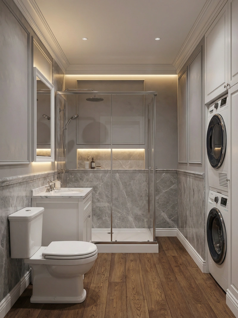 Дизайн ванной в стиле Классика — фото интерьера от нейросети RoomGPT