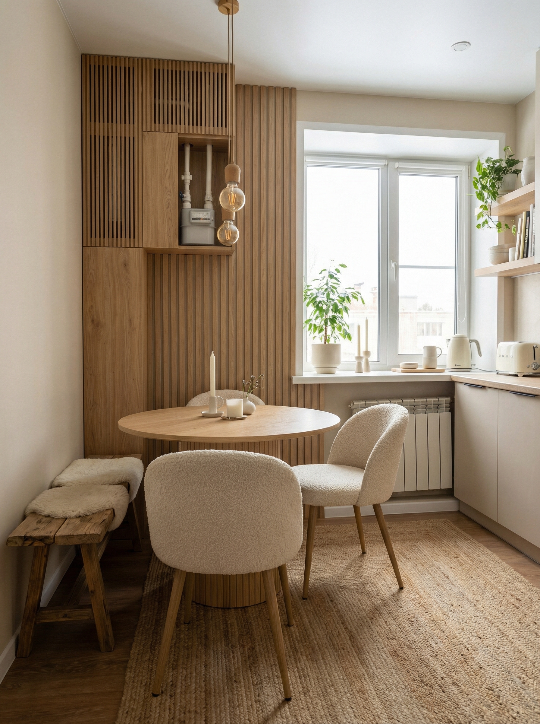 Дизайн кухни в стиле Хюгге — фото интерьера от нейросети RoomGPT