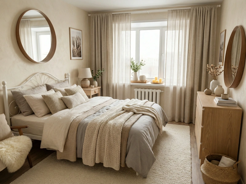 Дизайн интерьера в стиле Хюгге — Спальня от нейросети RoomGPT