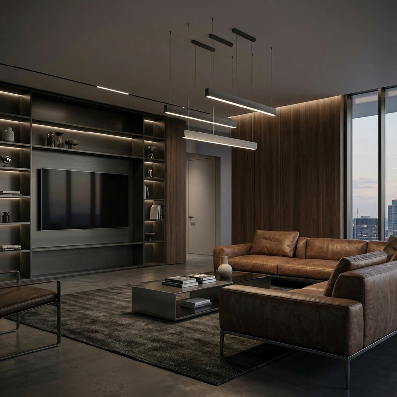 Дизайн интерьера в стиле Блэктэк — Гостиная от нейросети RoomGPT