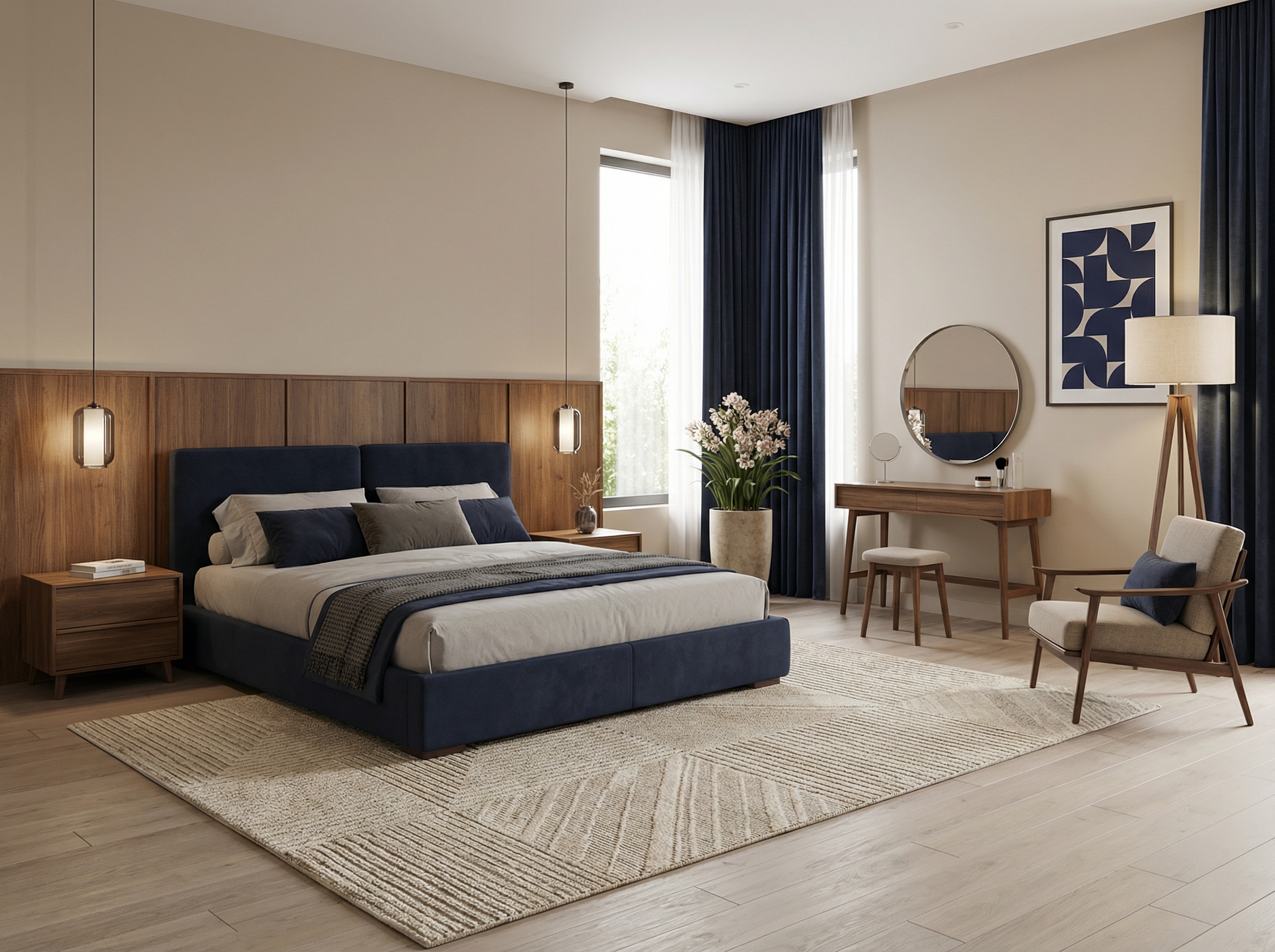 Дизайн спальни в стиле Минимализм — фото интерьера от нейросети RoomGPT