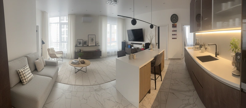 Дизайн интерьера в стиле Сканди — Гостиная от нейросети RoomGPT