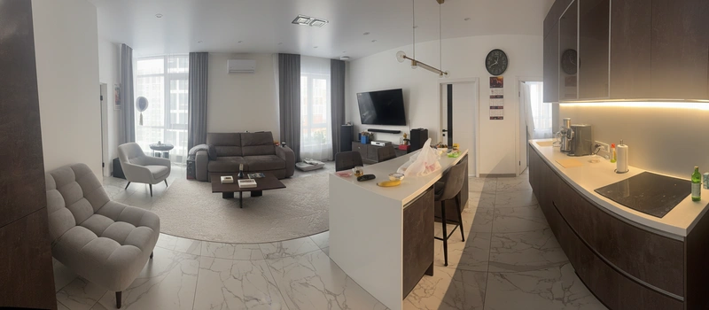 Дизайн интерьера в стиле Контемпорари — Гостиная от нейросети RoomGPT