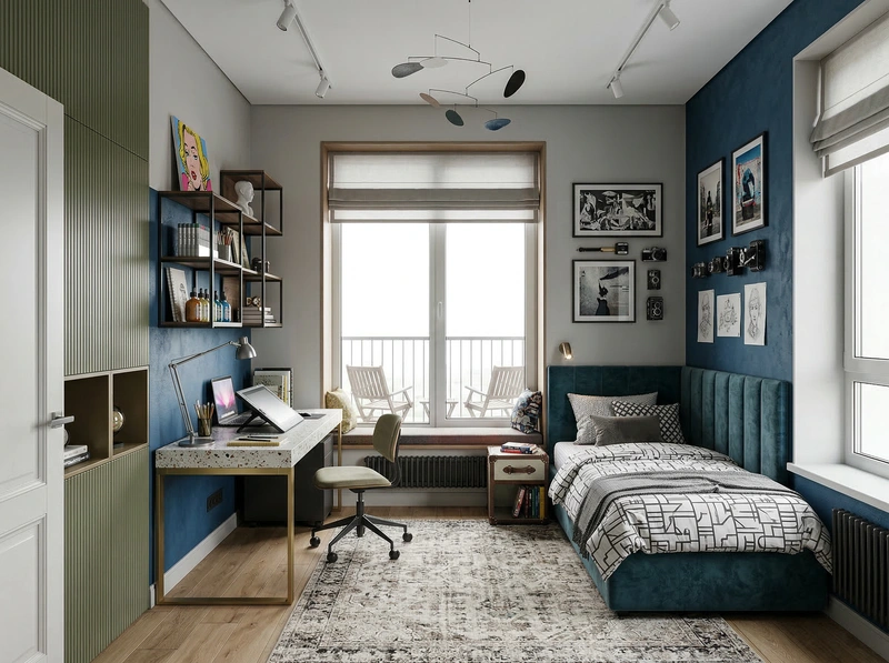 Дизайн детской в стиле Эклектика — фото интерьера от нейросети RoomGPT