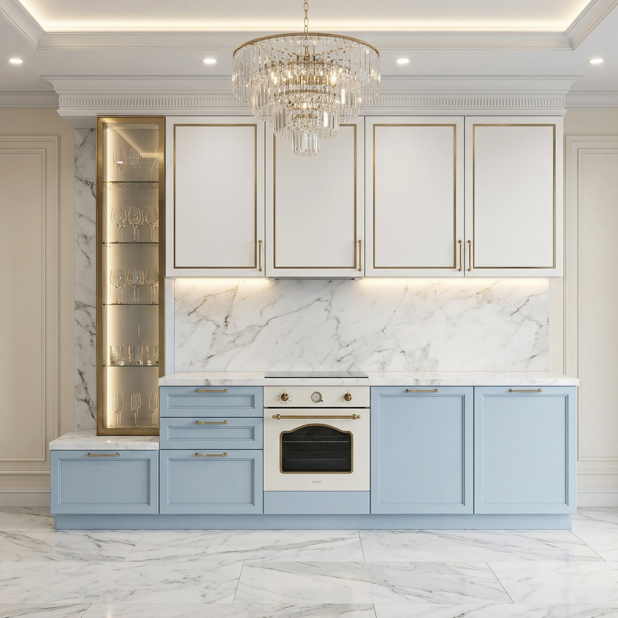 Дизайн кухни в стиле Неоклассика — фото интерьера от нейросети RoomGPT
