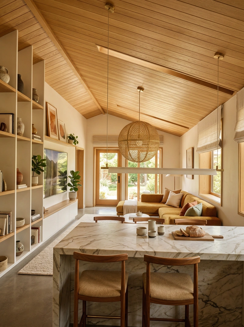 Дизайн интерьера в стиле Хюгге — Гостиная от нейросети RoomGPT