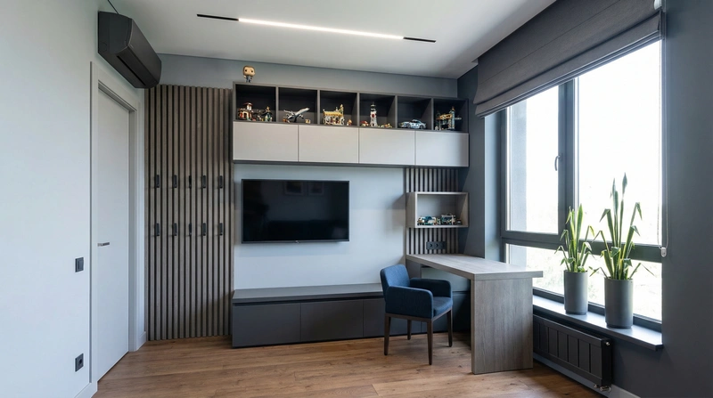 Дизайн интерьера в стиле Сканди — Кабинет от нейросети RoomGPT