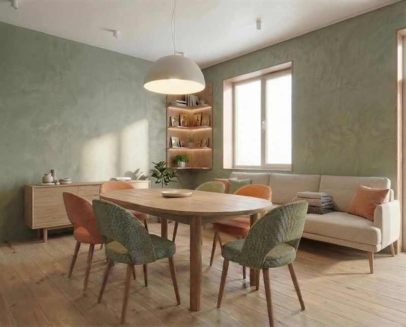 Дизайн гостиной в стиле Сканди — фото интерьера от нейросети RoomGPT