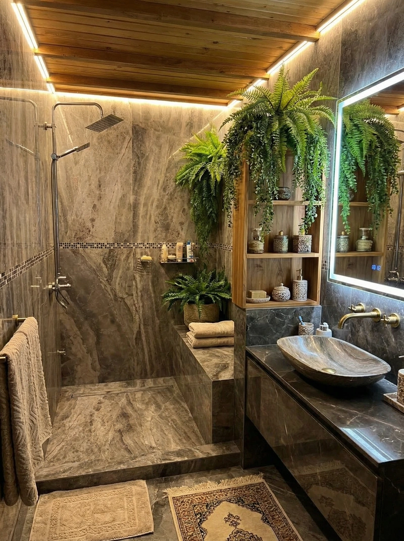 Дизайн интерьера в стиле Эклектика — Ванная от нейросети RoomGPT