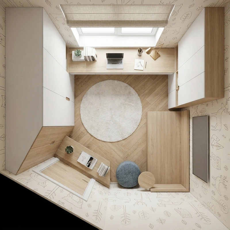 Дизайн детской в стиле Сканди — фото интерьера от нейросети RoomGPT