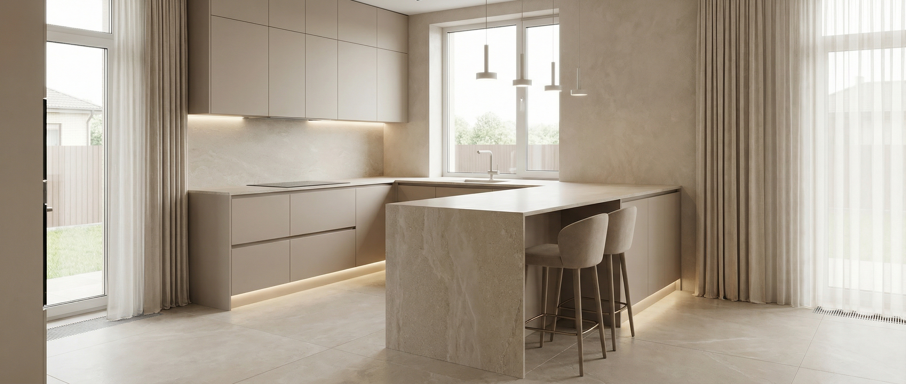 Дизайн кухни в стиле Минимализм — фото интерьера от нейросети RoomGPT