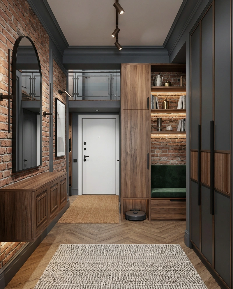 Дизайн интерьера в стиле Лофт — Прихожая от нейросети RoomGPT